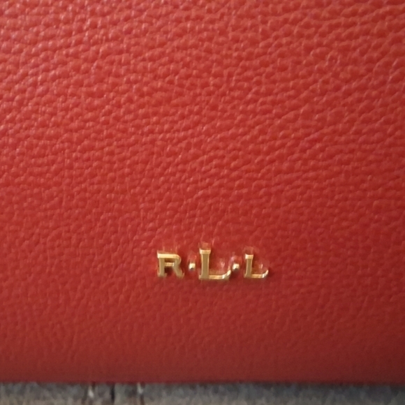 Lauren Ralph Lauren Red Tote Bag with Gold Accents - Picture 3 of 16
